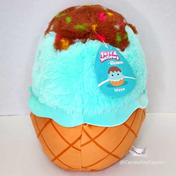 MAYA🍦Mint Chocolate Chip Ice Cream Cone FuzzAmallow NWT great friend - Picture 2 of 9